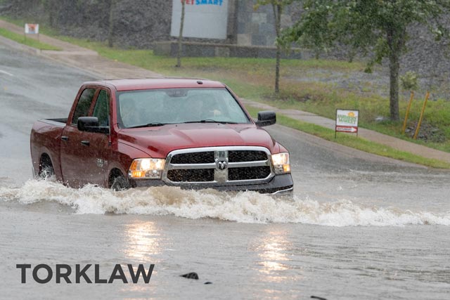 winter driving hazards - flood